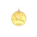 Aries Vintage Star Zodiac Charm Brass
