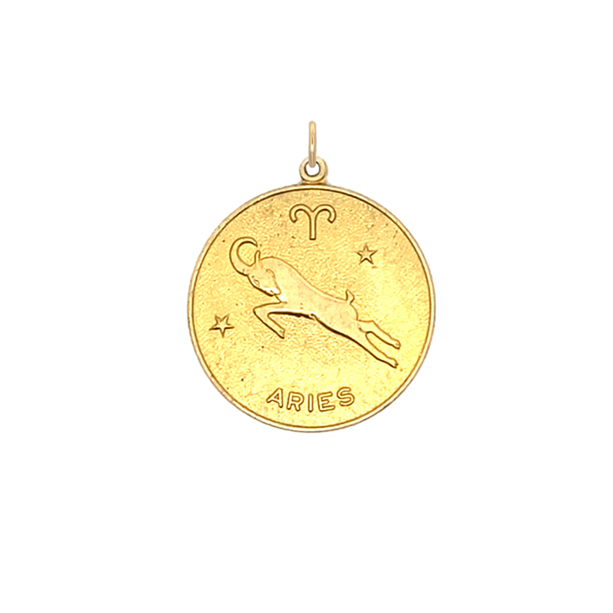 Aries Vintage Star Zodiac Charm Brass