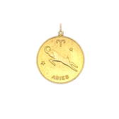 Aries Vintage Star Zodiac Charm Brass
