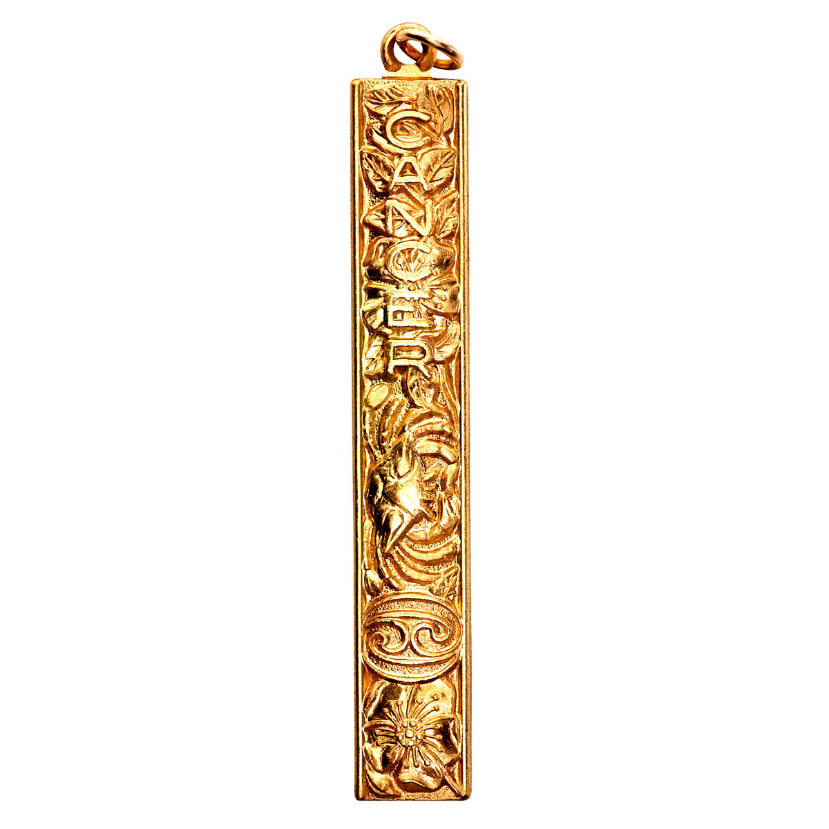 Cancer Vintage Bar Charm Brass