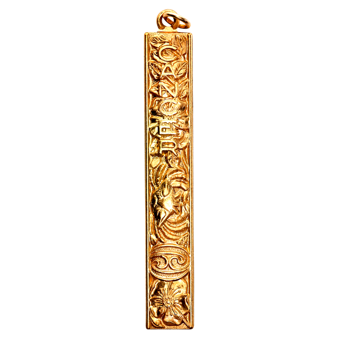 Cancer Vintage Bar Charm Brass