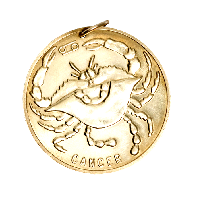 Cancer Vintage Coin Charm Brass