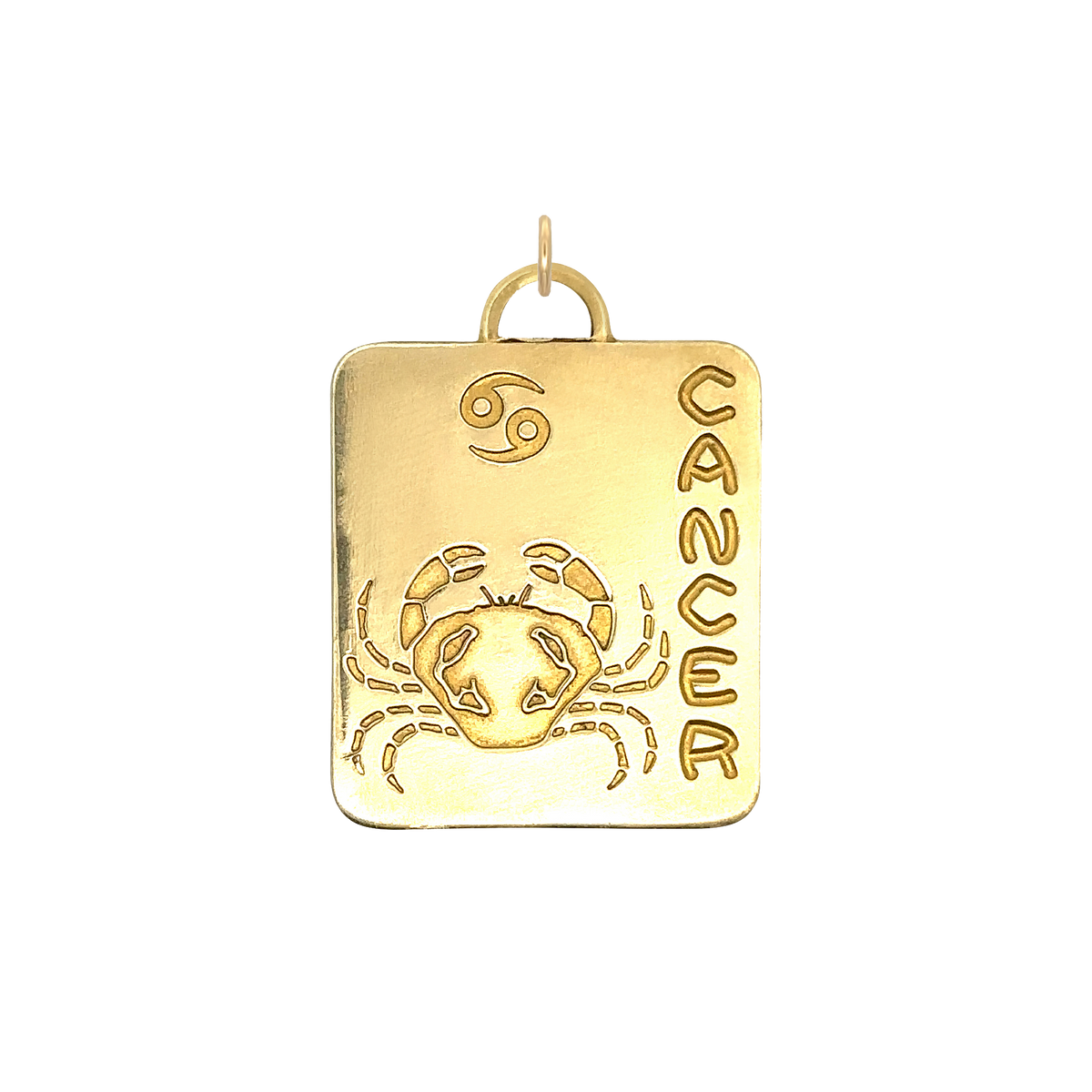 Cancer Vintage Dog Tag Charm Brass