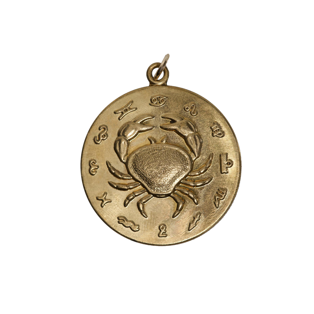 Cancer Vintage Embossed Charm Brass