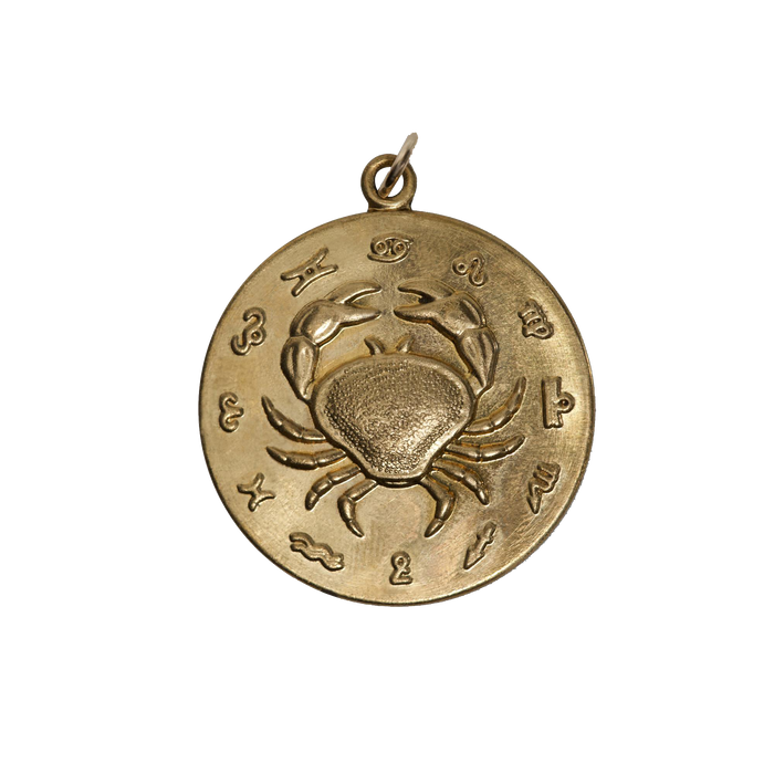 Cancer Vintage Embossed Charm Brass