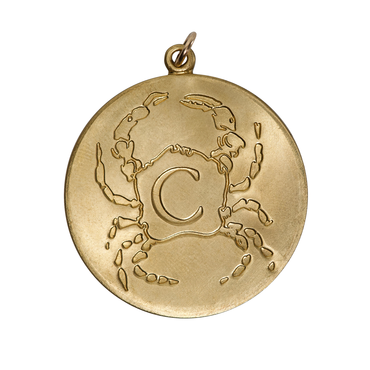 Cancer Vintage Engraved Charm Brass