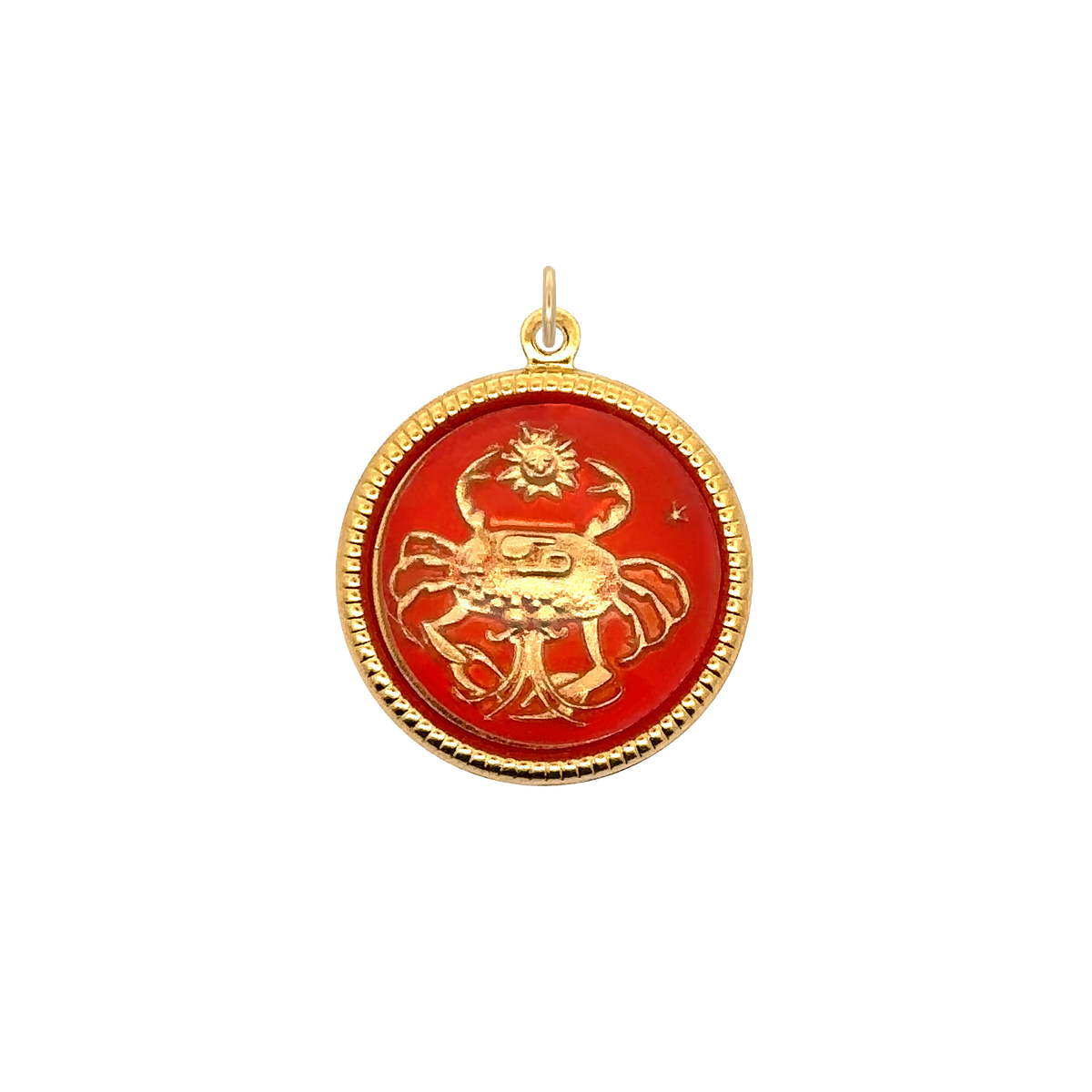 Cancer Vintage Glass Charm