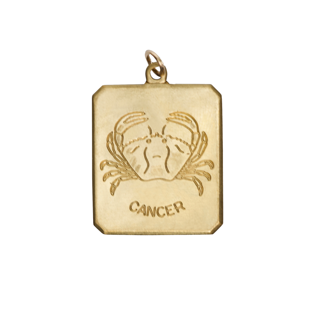 Cancer Vintage Rectangle Charm Brass