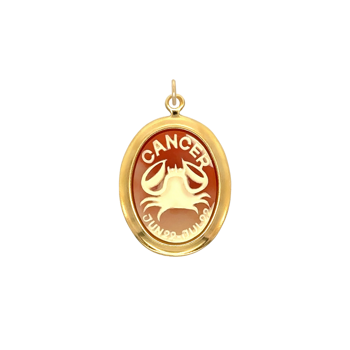 Cancer Vintage Cameo Charm Brass