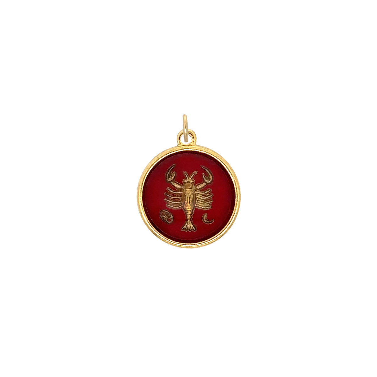 Cancer Vintage Glass Charm Small