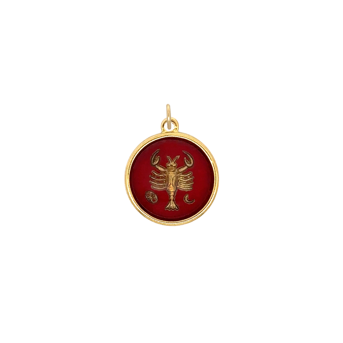 Cancer Vintage Glass Charm Small