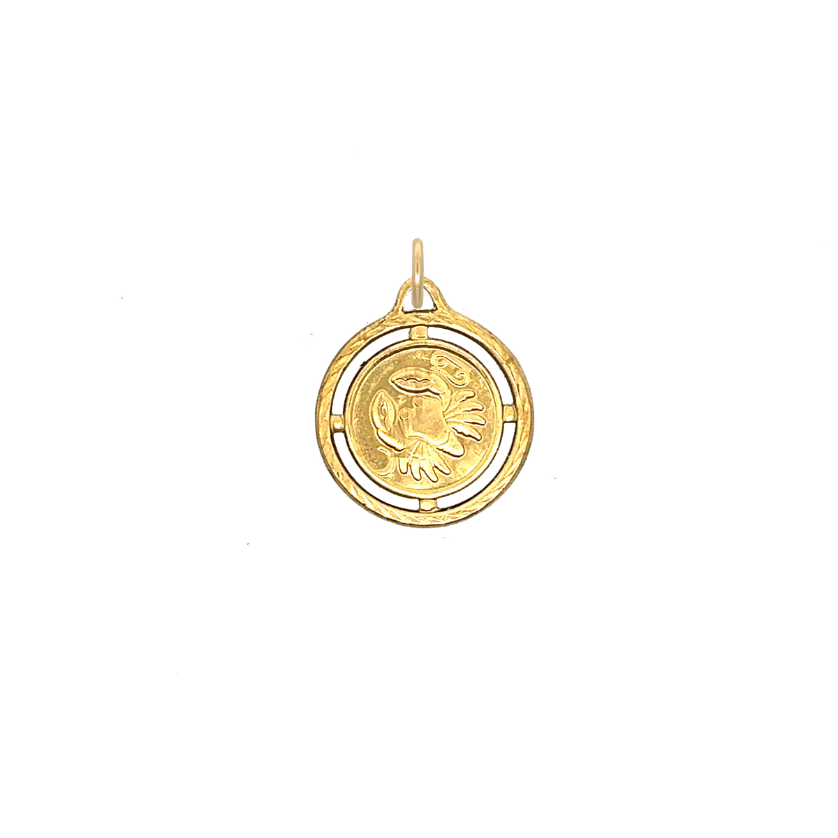 Cancer Braided Brass Charm