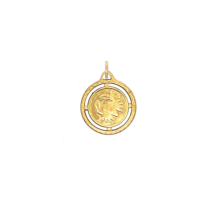 Cancer Braided Brass Charm