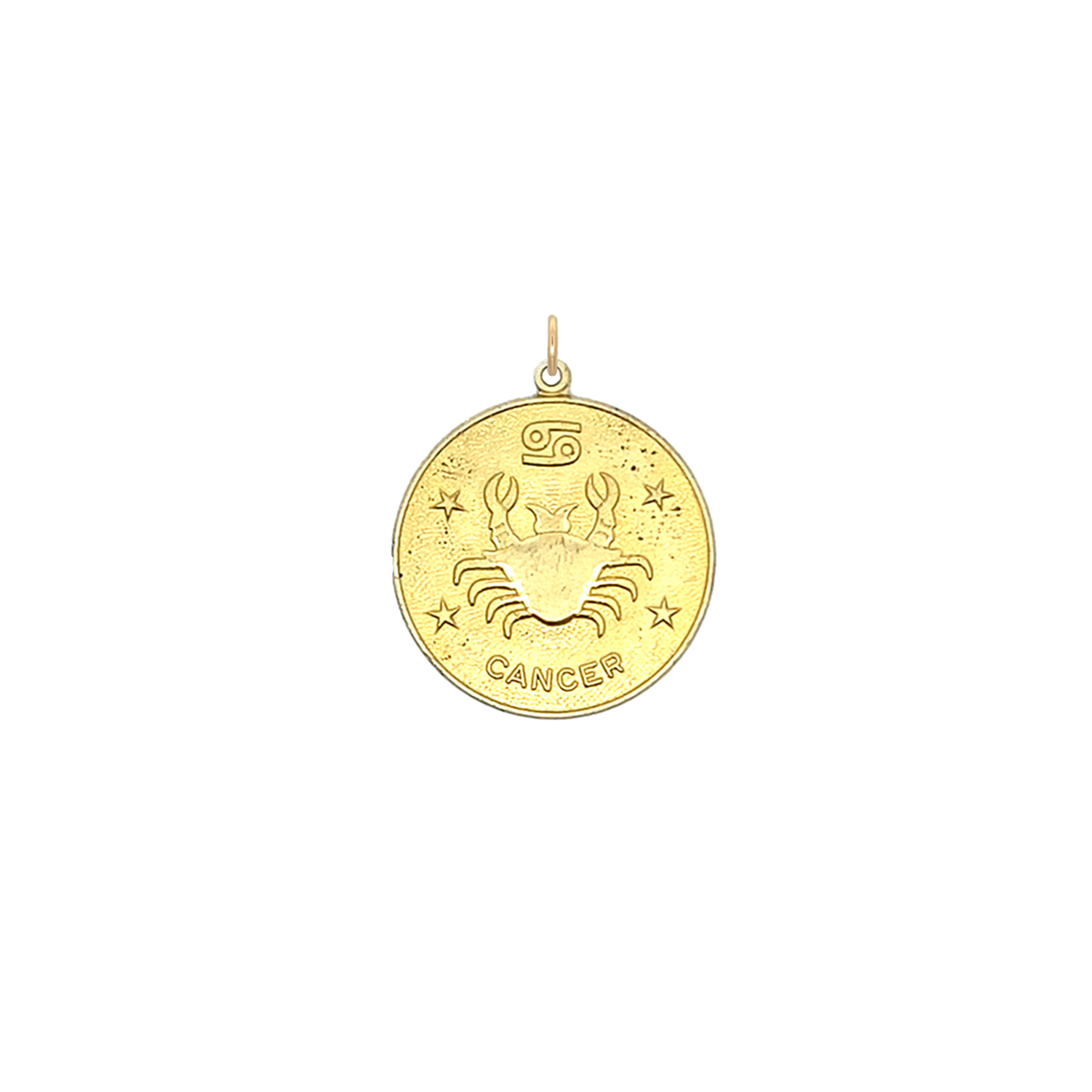 Cancer Vintage Star Zodiac Charm Brass