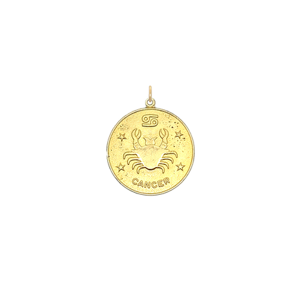 Cancer Vintage Star Zodiac Charm Brass
