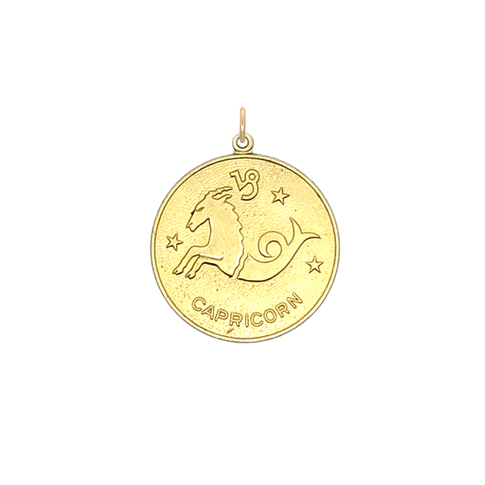 Capricorn Vintage Star Zodiac Charm Brass