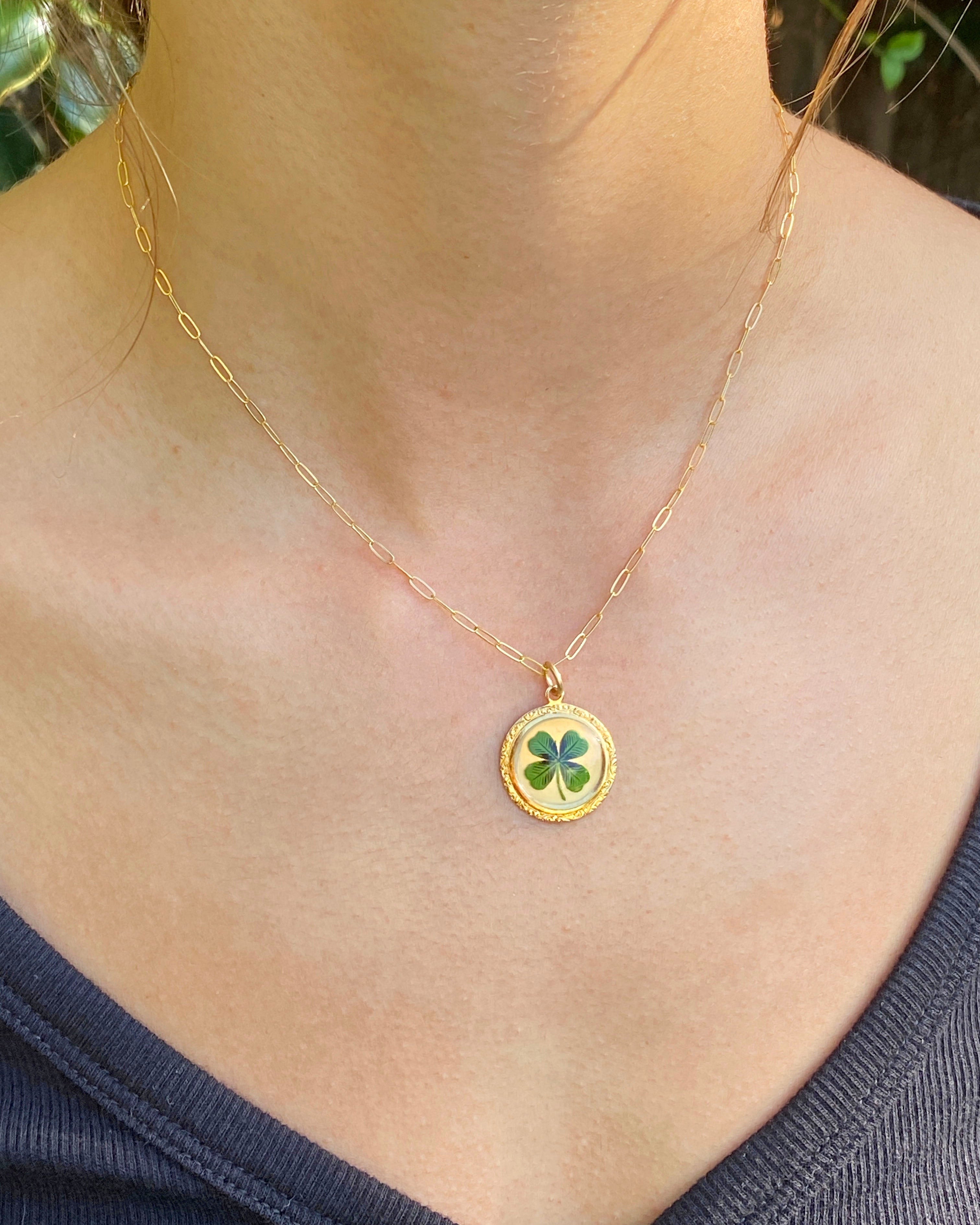 Four Leaf Clover Paparazzi Gold Leaf Necklace Paparazzi