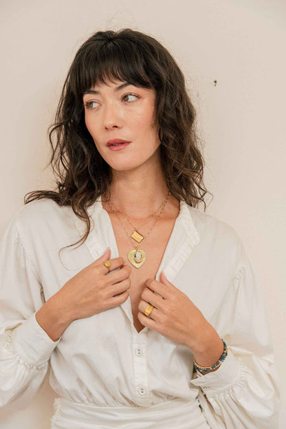 Vintage Cameo with Ribbed Heart