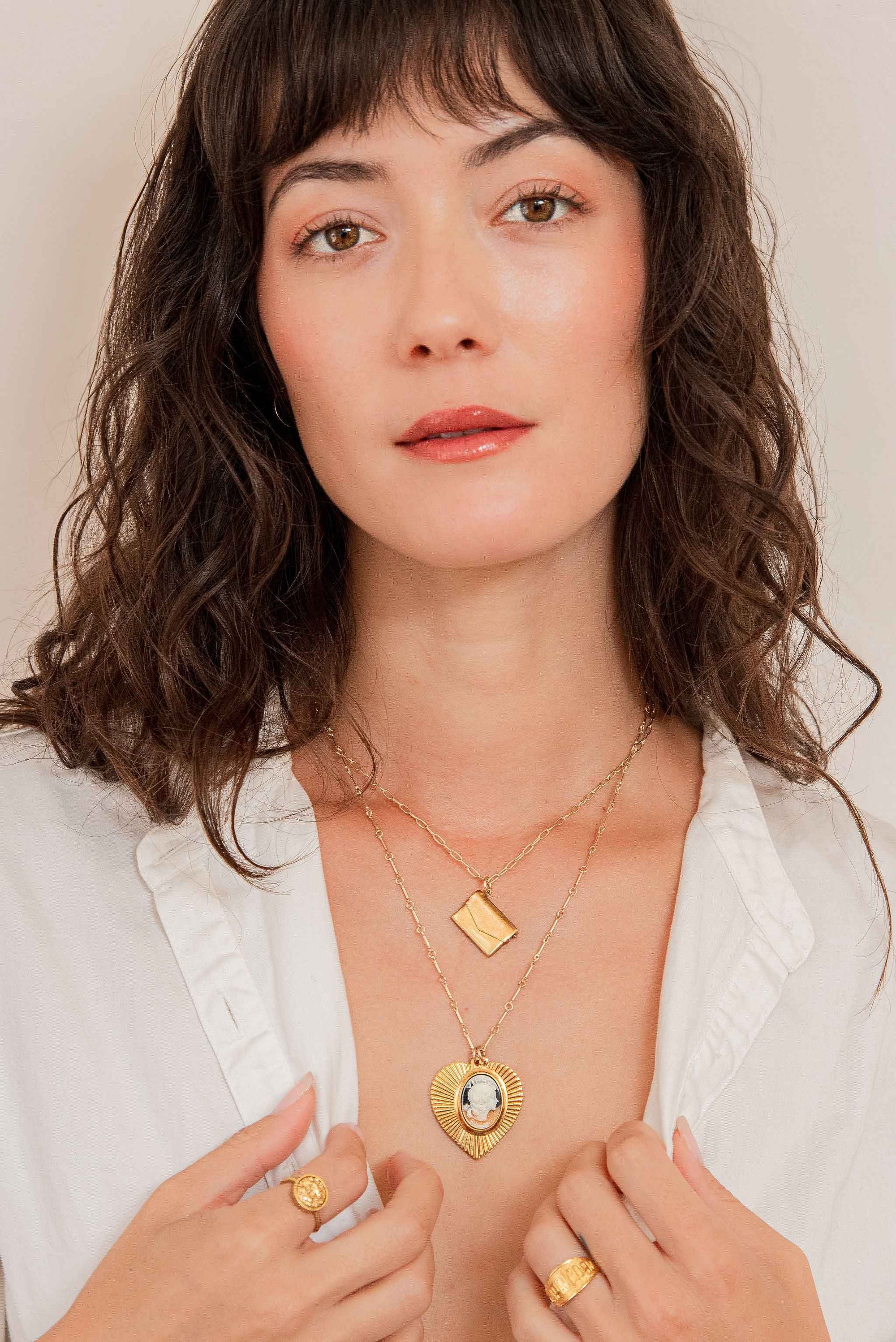 Vintage Japanese Cameo-Style Zodiac Necklace