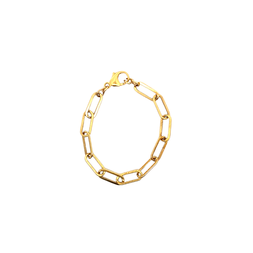 Gold-Filled Flat Chunky Paperclip Bracelet