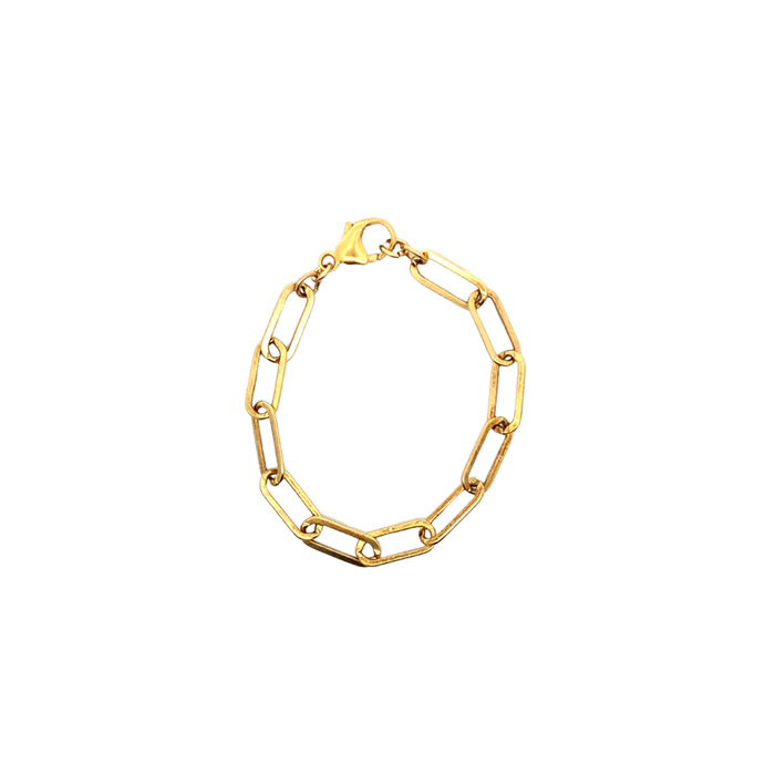 Gold-Filled Flat Chunky Paperclip Bracelet