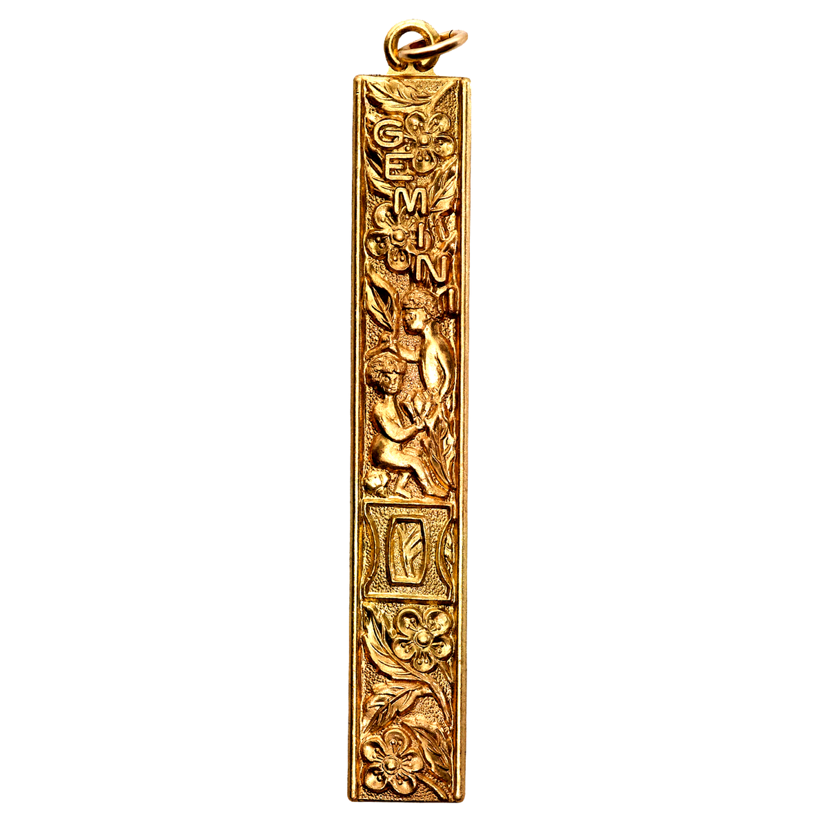 Gemini Vintage Bar Charm Brass