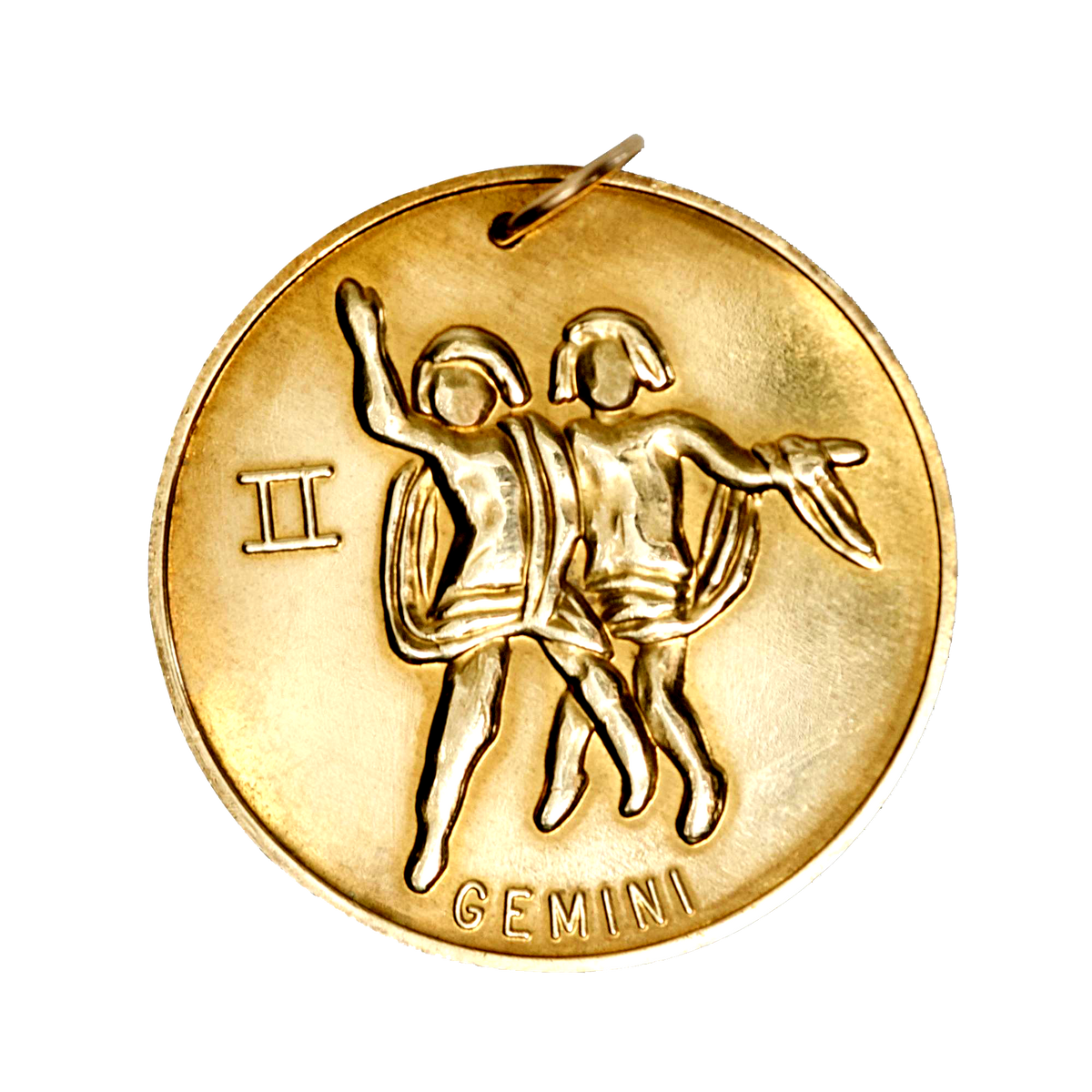 Gemini Vintage Coin Charm Brass