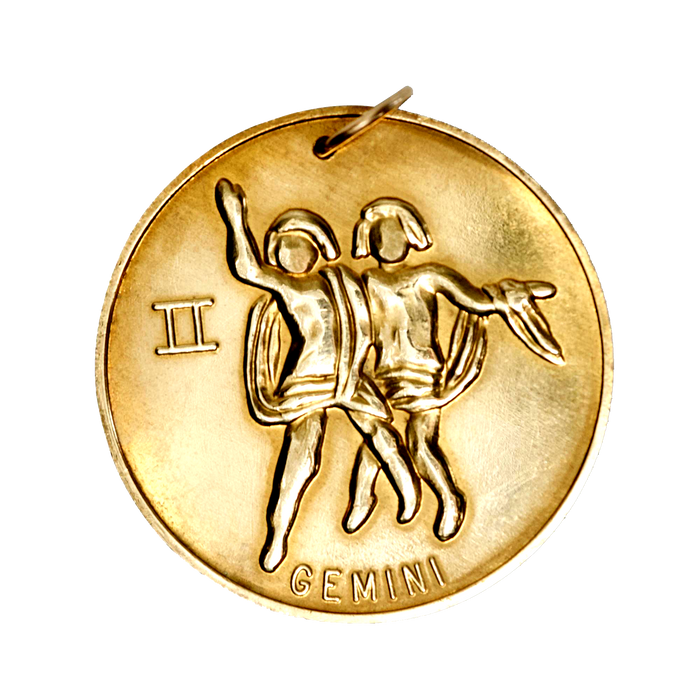 Gemini Vintage Coin Charm Brass