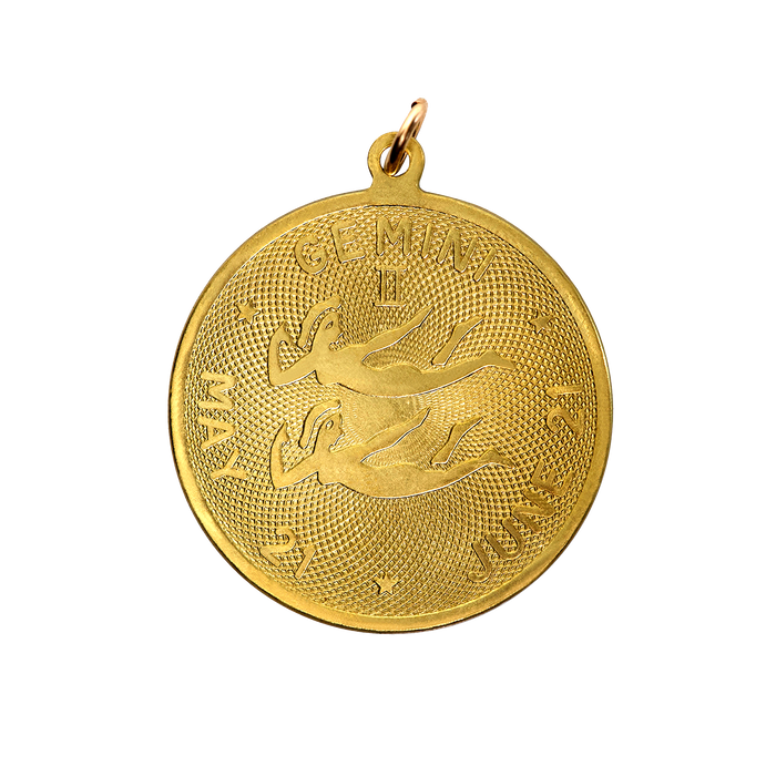 Gemini Vintage Dates Charm Brass