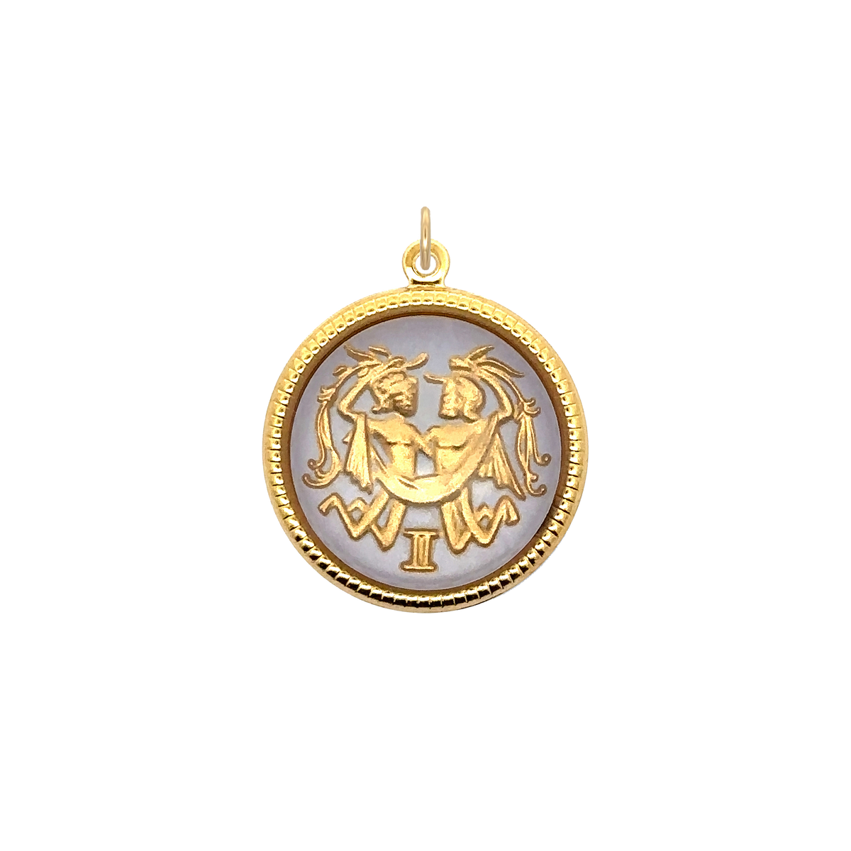 Gemini Vintage Glass Charm