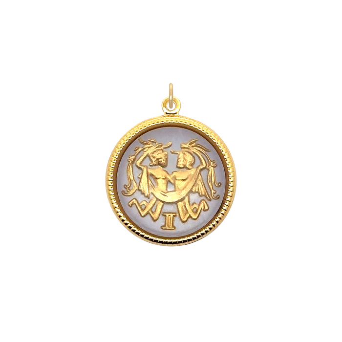 Gemini Vintage Glass Charm