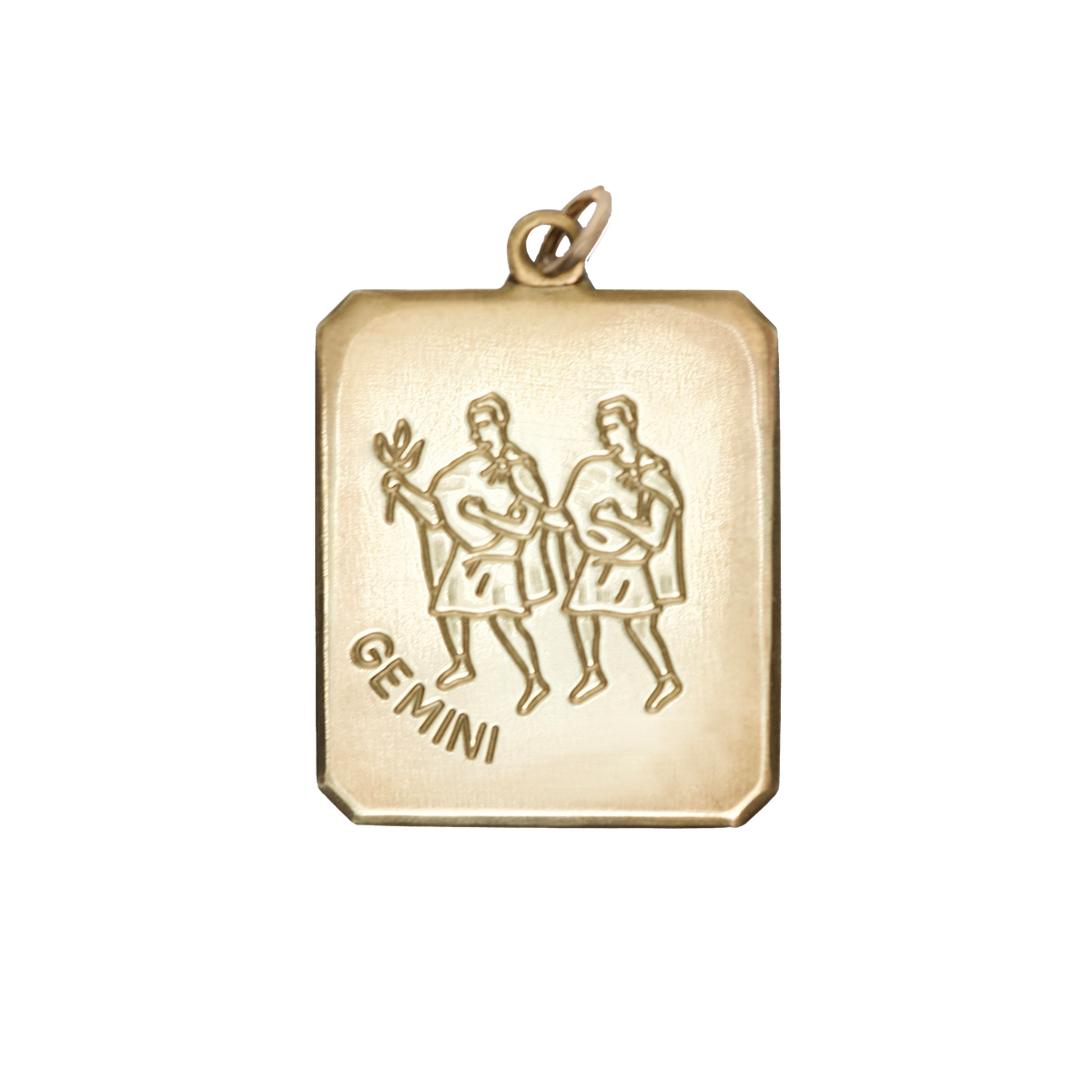 Gemini Vintage Rectangle Charm Brass