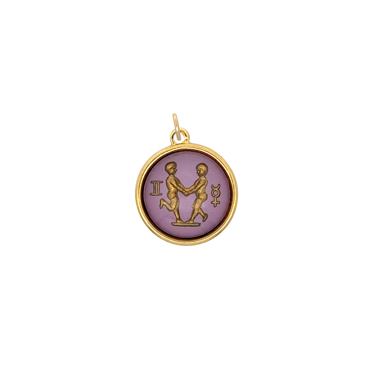 Gemini Vintage Glass Charm Small