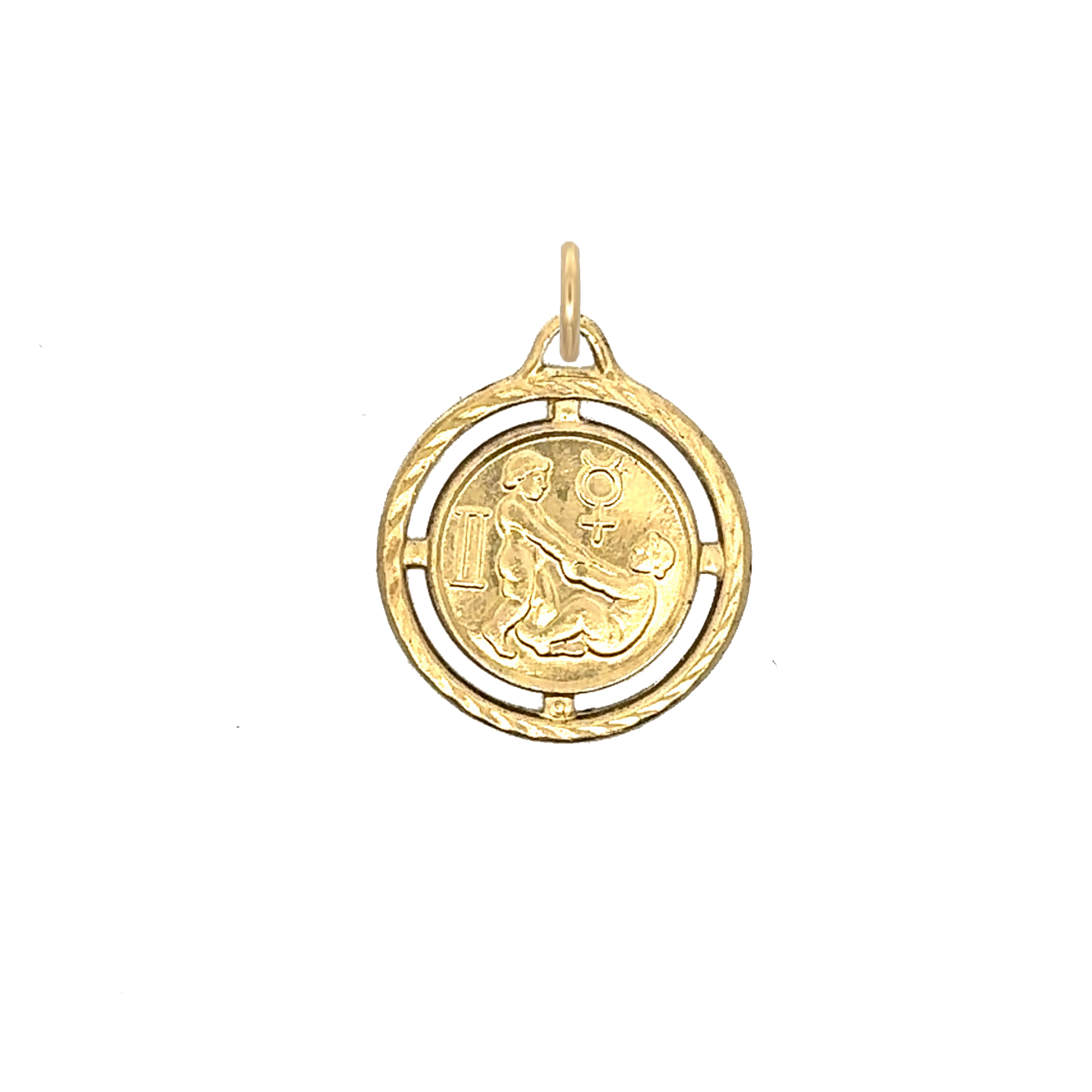 Gemini Vintage Braided Charm Brass