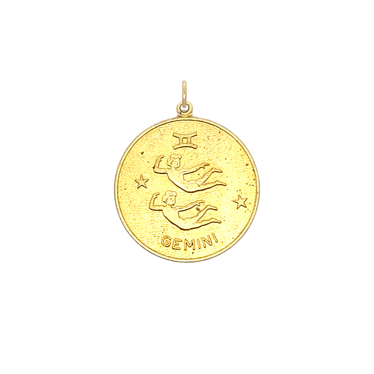 Gemini Vintage Star Zodiac Charm Brass