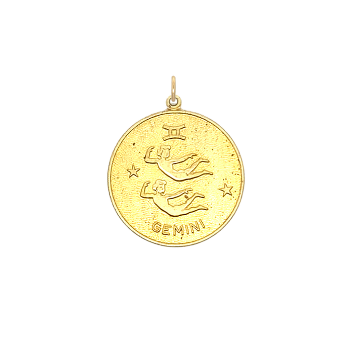 Gemini Vintage Star Zodiac Charm Brass