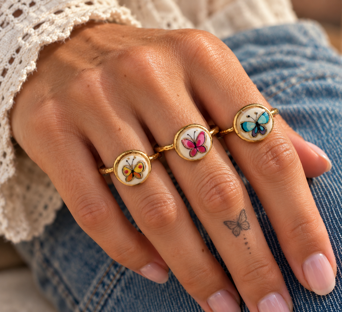 Vintage Japanese Butterfly Ring