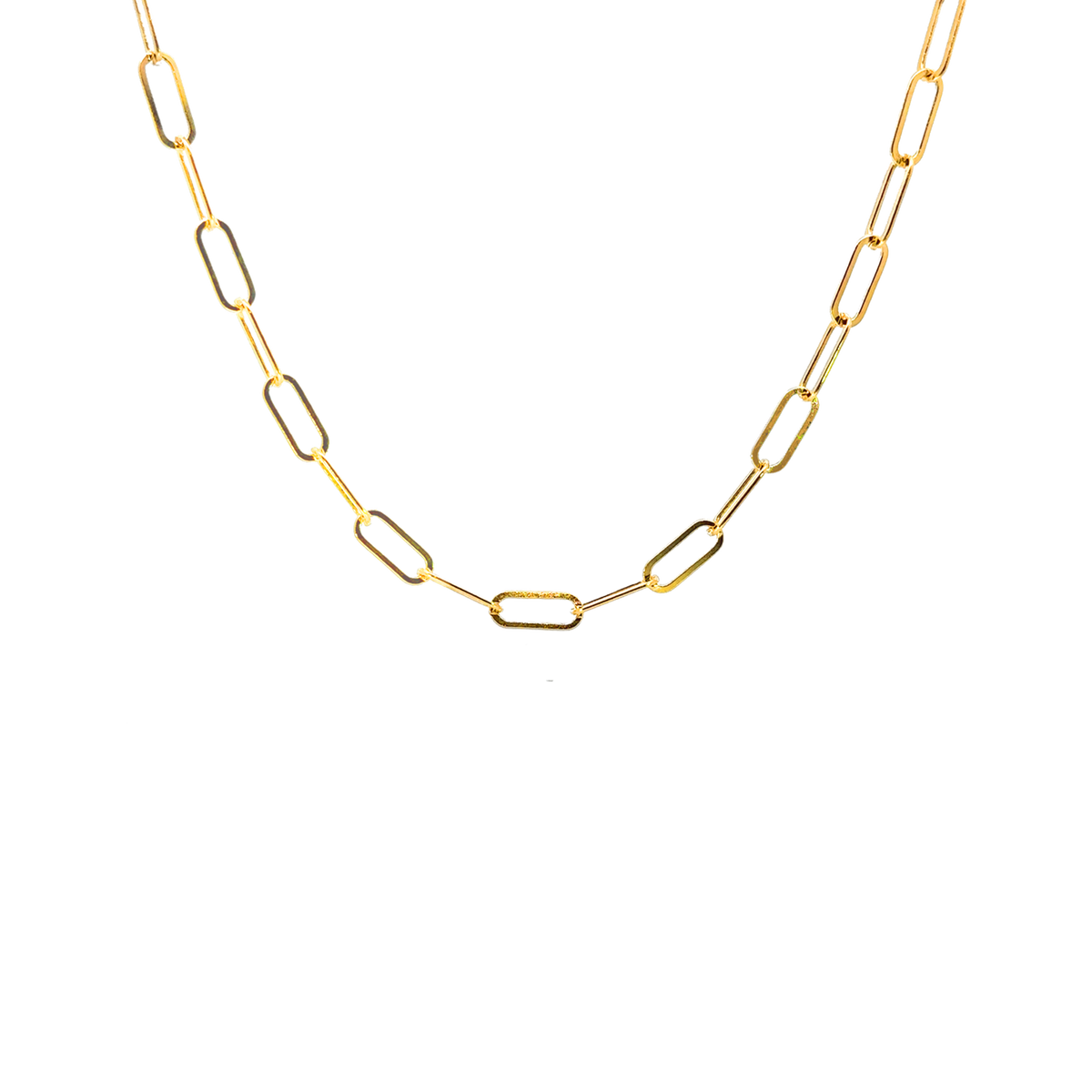 Flat Chunky Paperclip Chain Gold-Filled