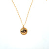 1970s Hand Painted Horse Necklace Gold-Filled