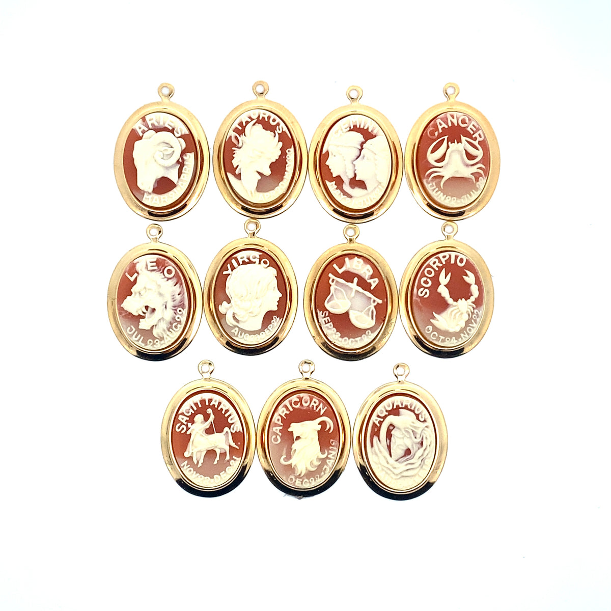 Vintage Cameo and Brass Dog Tag Necklace