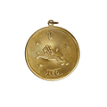 Leo Vintage Circle Charm Brass