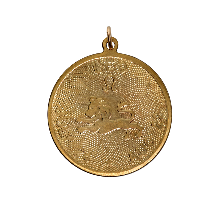 Leo Vintage Dates Charm Brass