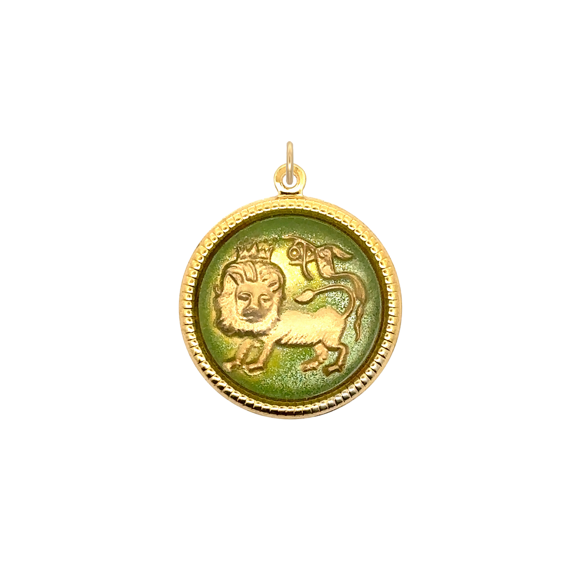 Leo Vintage Glass Charm
