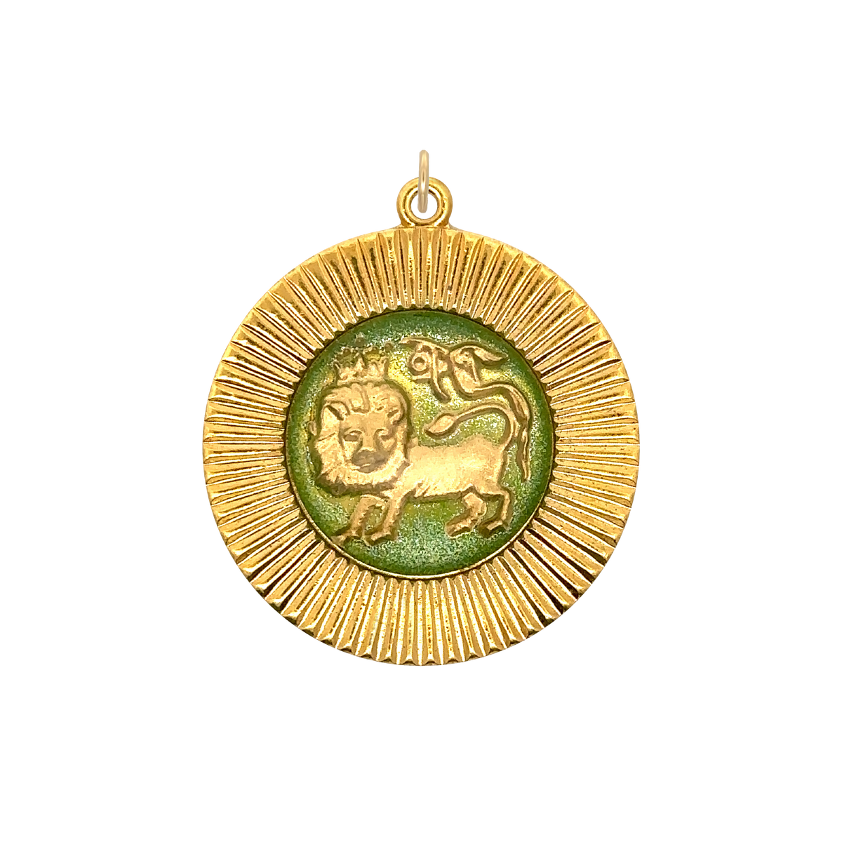 Leo Vintage Glass Charm Large