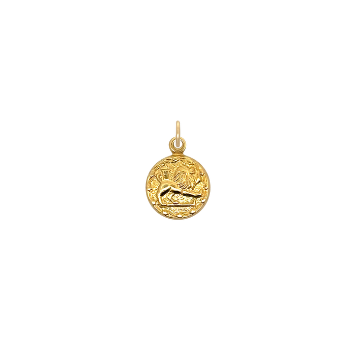 Leo Vintage Mini Charm Brass