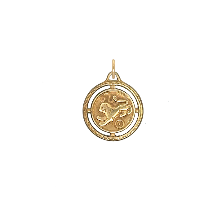 Leo Vintage Braided Charm Brass