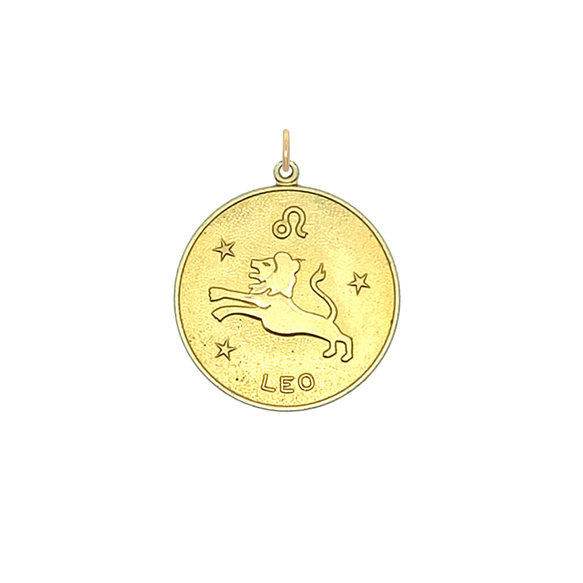 Leo Vintage Star Zodiac Charm Brass