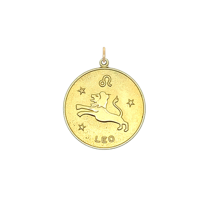 Leo Vintage Star Zodiac Charm Brass