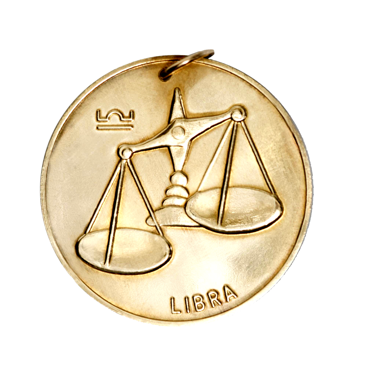 Libra Vintage Coin Charm Brass