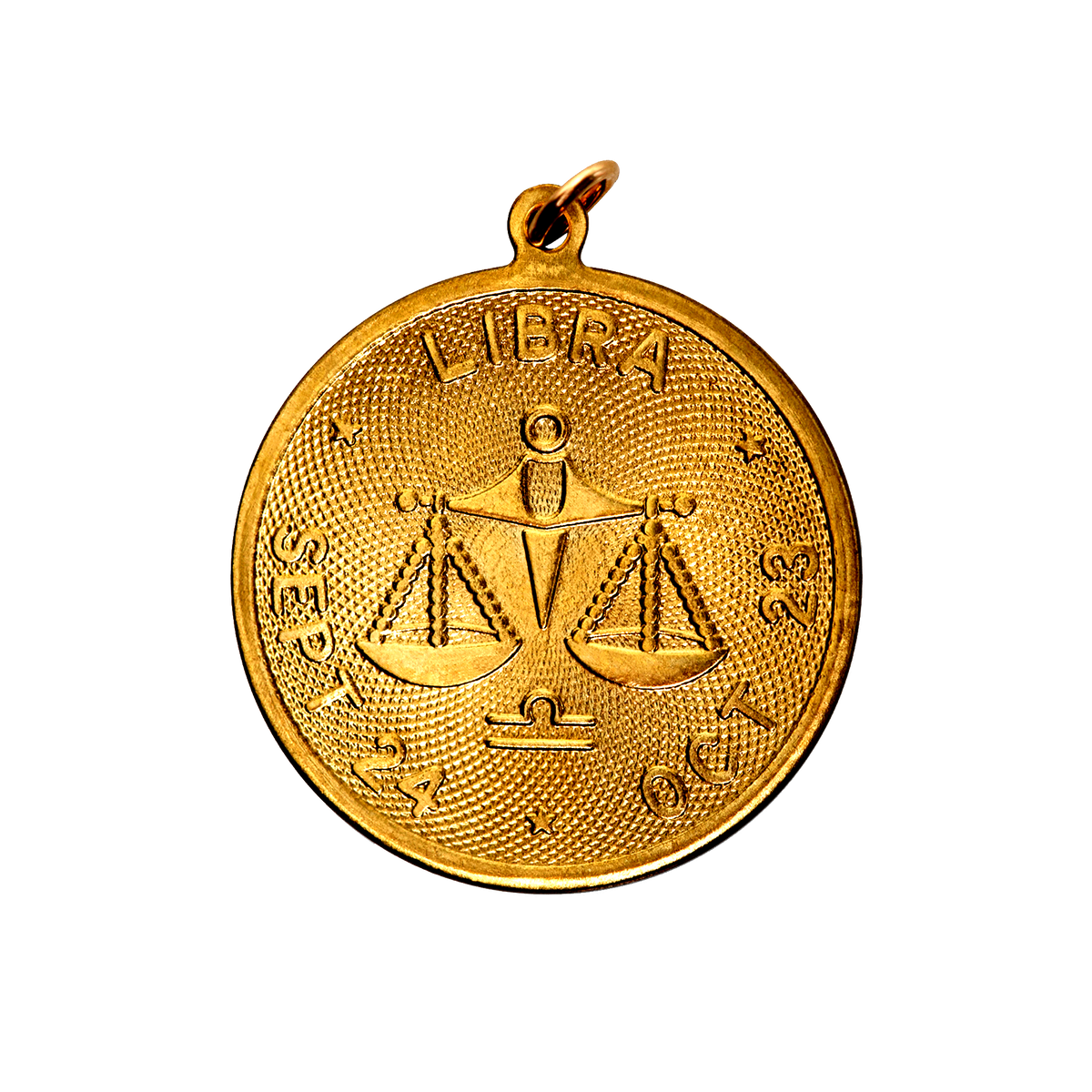 Libra Vintage Dates Charm Brass
